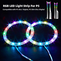 DIY RGB LED-Lichtstreifen-Set für PS5 Slim 8 Farben & 400 Effekte mit IR-Fernbedienung für Playstation 5 Konsolen-Zubehör