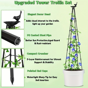 2 gói vườn obelisk trellis cho cây leo cây cao hỗ trợ trellis, vườn tháp trellis cho trong nhà ngoài trời - Product Image 2