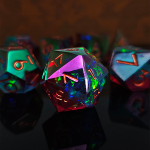 HS DICE MDN Logo personnalisé polyédrique tranchant galvanoplastie <span class=keywords><strong>jeu</strong></span> <span class=keywords><strong>de</strong></span> dés <span class=keywords><strong>RPG</strong></span> pour donjons et Dragons accessoire <span class=keywords><strong>de</strong></span> <span class=keywords><strong>jeu</strong></span> - Product Image 3
