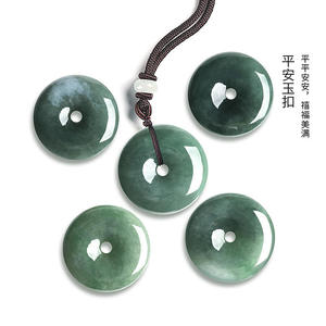 Colgante de Jade Natural Verde con Hebilla de Seguridad, Diseño Original para Hombre y Mujer, Venta al Por Mayor, PAK07 - Product Image 3