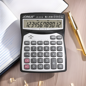 Calculatrice vocale professionnelle en gros, grande taille, en ABS noir, alimentée par piles, pour usage bureautique et financier, avec voix humaine réelle - Product Image 4