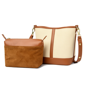 Women's Fashionable <b>Large</b> Capacity Single Shoulder <b>Crossbody</b> Bucket <b>Bag</b> Polyester Waterproof Zipper Closure - Product Image 4