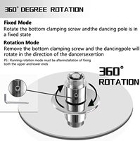 Kit de base inférieure en acier inoxydable avancé pour barre de pole dance, réglable en hauteur, sans échelle ni chaise nécessaire