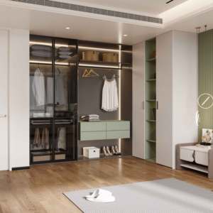 Armoire sur mesure de haute qualité pour chambre à coucher, fabrication sophistiquée avec plusieurs options de rangement - Product Image 2