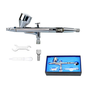 Aérographe G-130 0,8 mm à double action, alimentation par gravité, portable, réglage de vitesse ajustable pour travaux artistiques - Product Image 1