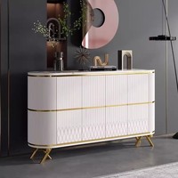 Buffet de rangement de luxe moderne doré avec pieds en acier inoxydable pour mobilier de maison dans le salon, la salle à manger, l'entrée - Villa