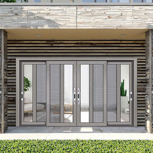Mosquitera grande y moderna de alta calidad <span class=keywords><strong>para</strong></span> patio, marco de aluminio, puerta corredera de apilamiento de vidrio con malla de pantalla - Product Image 1