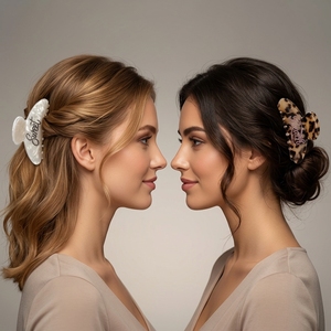 Pinces à <span class=keywords><strong>cheveux</strong></span> en acétate personnalisées avec logo en <span class=keywords><strong>strass</strong></span> coloré, certifiées BSCI et GRS, vente en gros pour femmes et filles - Product Image 2