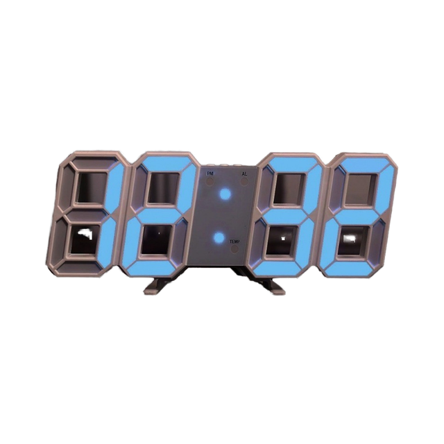 Wholesale 3D Digital LED Stereo Wall Clock Intelligent Temperature Feature 8 Word Electronic Alarm Clock Modern
