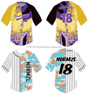 Ropa deportiva de béisbol de manga corta para hombre Estilo Hawaiano Hip-Hop Street en verano Jersey de softbol con cuello en V ropa deportiva - Product Image 1