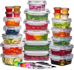 Ensemble de 26 contenants en plastique PP scellés avec couvercle transparent, anti-fuite, sans BPA, moulage par injection, boîte de rangement pour réfrigérateur de cuisine - Product Image 1