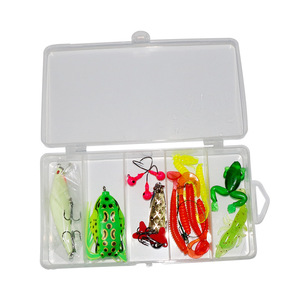 Kit de leurres Solren, appâts souples, leurres de surface, matériel de pêche au bar, avec boîte, ensemble complet - Product Image 1