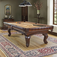 Usine de haute qualité Style Antique rustique rétro en bois massif sculpté Table de billard de piscine avec ardoises pour jeu de sport de piscine