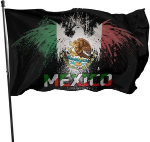 Nouveau design, <span class=keywords><strong>drapeau</strong></span> et bannière mexicaine en polyester 100D, <span class=keywords><strong>noir</strong></span>, 3x5 pieds - Product Image 3