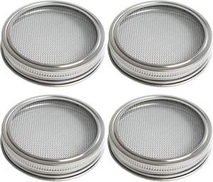 Couvre-bocaux Mason pour germination, à large ouverture - Acier inoxydable 304 316, couvercles pour germination - Product Image 3