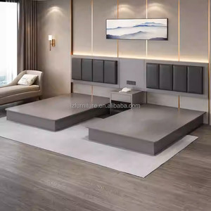 Complete Hotel Bedroom Furniture <b>Sets</b> Single Twin <b>Bed</b> With Headboard Nightstand TV Cabinet & Wardrobe For 3 Star Hotel <b>Full</b> Room - Product Image 2
