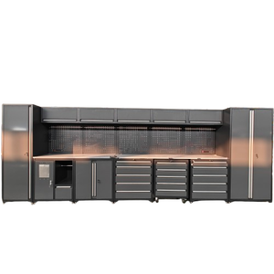 طاولة عمل من الفولاذ المقاوم للصدأ للخدمة الشاقة خزانة أدوات تخزين معدنية احترافية لمرآب الورشة - Product Image 1