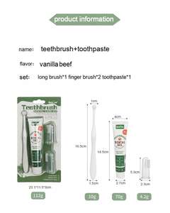 Wholesale Silicone Easy Cleaning <b>Pet</b> Teeth <b>Brush</b> with Toothpaste Kit for Dogs & Cats 360 Anti-Stone Dental Care - Product Image 6