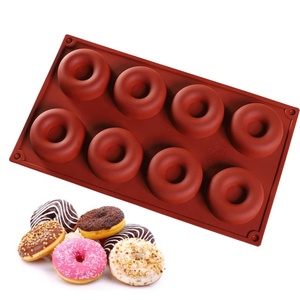 Fabrika kaynağı 8 kavite kek pişirme kalıp gıda sınıfı silikon çörek kalıp - Product Image 1
