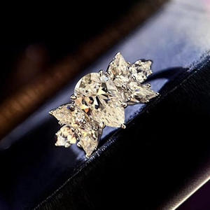 F1041 Anello di fidanzamento classico da donna con diamante naturale taglio marquise per gioielli da matrimonio - Product Image 3