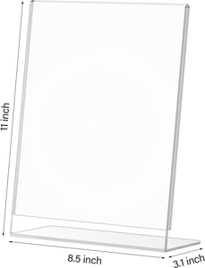 Tùy chỉnh rõ ràng <span class=keywords><strong>Acrylic</strong></span> giữ dấu hiệu 8.5x11 <span class=keywords><strong>Acrylic</strong></span> hiển thị thực phẩm nghiêng trở lại hiển thị <span class=keywords><strong>Acrylic</strong></span> đứng cho cửa hàng - Product Image 3