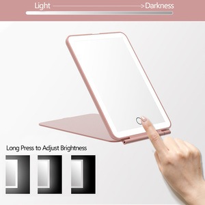 Miroir de maquillage pliable à LED avec étiquette personnalisée, miroir compact portable, cadeau promotionnel, petit miroir - Product Image 2