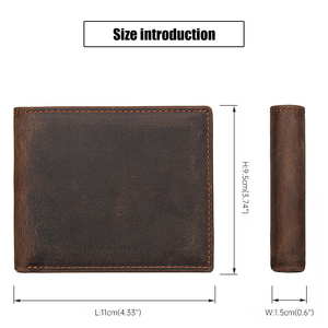 Vintage Genuíno Carteiras De Couro Para O Homem Anti-Roubo Curto Masculino Bolsas Clipe Dinheiro Titular Do Cartão De Crédito Homens Couro Carteiras - Product Image 2