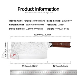 Cuchillos de Chef Hechos a Mano de Acero Inoxidable, Cuchillo de Carnicero para Cortar Carne y Pescado, Cuchillo Chino para Uso Doméstico - Product Image 6