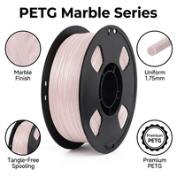 Filament PETG rose marbré créatif 1,75 mm 1 kg, effet pierre décoratif, matériaux pour imprimante 3D