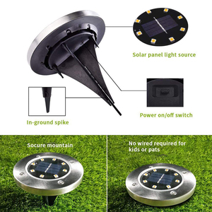 <span class=keywords><strong>Amazon</strong></span> portátil 12 LED 16 LED resistente al agua luz Solar Sensor inteligente <span class=keywords><strong>impermeable</strong></span> de energía Solar disco Luz de jardín - Product Image 5