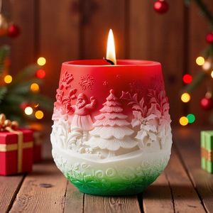 Christmas Relief Jar <b>Mold</b> Silicone DIY <b>Candle</b> <b>Mold</b> For Plaster Craft Supplies - Product Image 1