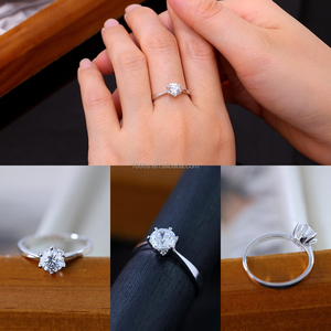 เครื่องประดับเงิน S925พร้อมแหวนเพชรโมอิสมาใหม่เครื่องประดับแฟชั่นของขวัญแต่งงานสำหรับผู้ชายผู้หญิง - Product Image 6