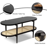 Pequeña mesa de centro de ratán de madera moderna para el hogar Diseño clásico simple Muebles de sala de estar