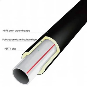 Tuyau d'isolation PERT <span class=keywords><strong>pré</strong></span>-<span class=keywords><strong>isolé</strong></span> résistant aux hautes températures avec gaine en PEHD et <span class=keywords><strong>tube</strong></span> en mousse PU pour l'alimentation en eau chaude - Product Image 1