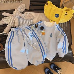 Children's Sporty Cotton Sweater Set 2026 New Western-style Korean-style Spring Outfit <strong>Boys</strong> Girls Two-piece Set with Embroidery - Product Image 4