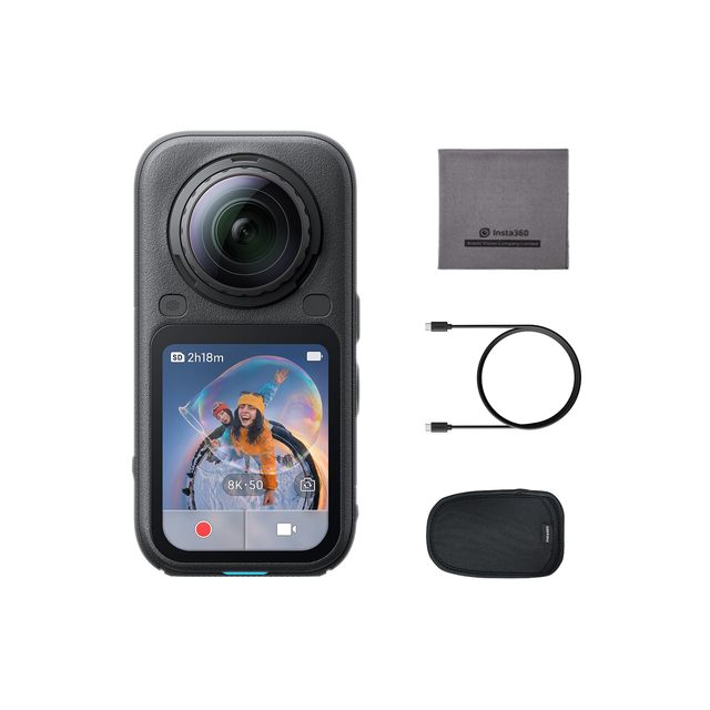 Insta360 X6-8K 360 Camera with 1/1.1'' Sensors Triple AI Chip, Replaceable Lens 2.0, 140 Minutes 8K Video,Dual Custom Square