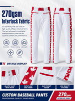 Pantalons de baseball personnalisés pour hommes en polyester respirant imprimé par sublimation, prix de gros, faible MOQ