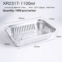 Barquette jetable en aluminium de qualité alimentaire 1100 ml, plat à emporter, plaque de cuisson, grand plat à lasagne, boîte en aluminium profonde pleine grandeur