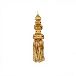 DADA Borla de Hilo Metálico Duradera con Adorno de Pedrería Personalizado en Oro Antiguo para Uso en Prendas DIY y Textiles del Hogar - Product Image 6