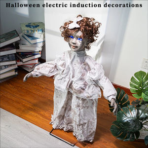 Muñeca de Terror Eléctrica Interactiva de Halloween para Exteriores, con Luz y Movimiento, Decoración Animada de Niña Pequeña - Product Image 3