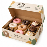 Boîte à donuts personnalisée XJY, boîte d'emballage pour cupcakes, conteneur alimentaire en papier écologique pour boulangerie