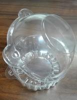 Contenants en plastique PET de qualité alimentaire, jetables, à clapet, avec couvercle articulé, épaisseur 0,4 mm, pour boulangerie, salades, charcuterie, emballages à emporter