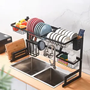 Over The Sink Sink Rack Dish Drainer for Kitchen Stainless Steel Dish Rack Drainer, Large Dish Rack Over Sink