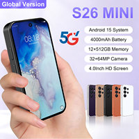 Nuevo Teléfono Inteligente S26 Ultra Mini 5G Android 2026, 12GB+512GB, 4.0'', 64MP, 4000mAh, Desbloqueado Global