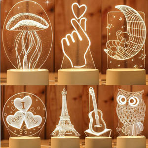 Lampe de nuit moderne à projection 3D personnalisée Cadeau <span class=keywords><strong>photo</strong></span> de <span class=keywords><strong>dessin</strong></span> animé Lampe de table décorative LED USB en acrylique pour enfants - Product Image 5