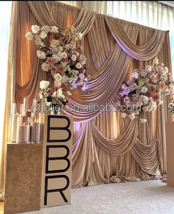 Rideaux de fond en polyester et spandex <span class=keywords><strong>bleu</strong></span> <span class=keywords><strong>marine</strong></span> pour décoration de <span class=keywords><strong>mariage</strong></span>, draperies pour événements et fêtes - Product Image 4