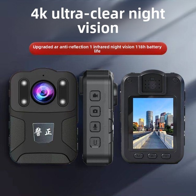 High-definition Portable Compact Body-worn Dashcam 1080P Resolution Infrared Night Vision 4K Recording 1 Year Shoulder/Chest