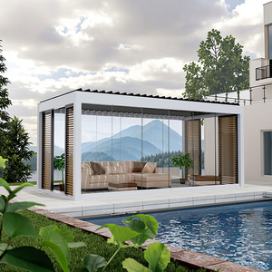 Pérgola <span class=keywords><strong>solar</strong></span> <span class=keywords><strong>fotovoltaica</strong></span> personalizada OEM/ODM, parasol, pérgola de aluminio con persianas motorizadas con sistema de paneles solares - Product Image 6
