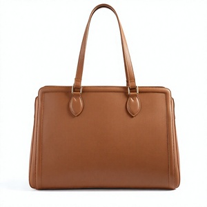 Genuine <b>Leather</b> Lap Tote <b>Bag</b> Women Computer Handbag Zipper Shoulder <b>Work</b> Purse for Office Commute - Product Image 3