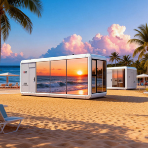 Cabina Modulare a Due Piani Resistente agli Uragani, Container per Hotel con Bagno, Prefabbricato <span class=keywords><strong>in</strong></span> <span class=keywords><strong>Acciaio</strong></span> - Product Image 1